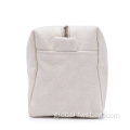 Drawstring Makeup Bag Thick White Toiletry Storage Cotton Canvas Wash Bag Supplier